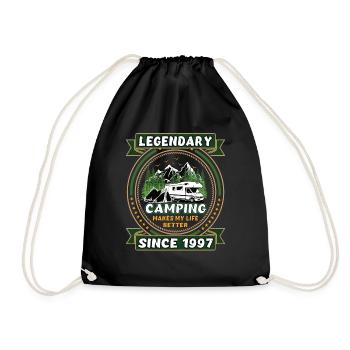 Legendär seit 1997 Camping Geschenk Geburtsjahr - Turnbeutel - Schwarz - Vorne
