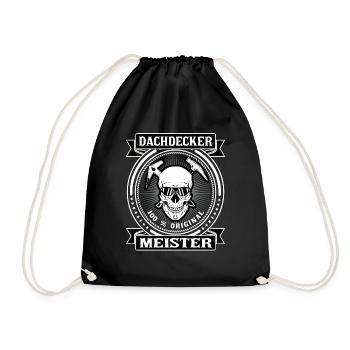 Dachdecker Meister Geschenk Retro - Turnbeutel - Schwarz - Vorne