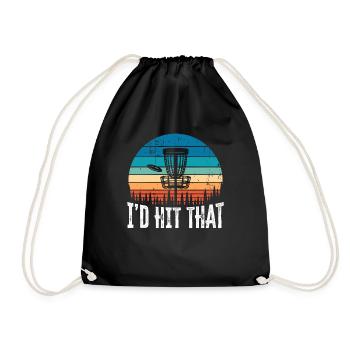 Ich würde dieses lustige Disc Golf Sunset Geschenk treffen - Turnbeutel - Schwarz - Vorne