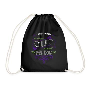 dogs funny sayings gift idea beagle dogs happy - Turnbeutel - Schwarz - Vorne