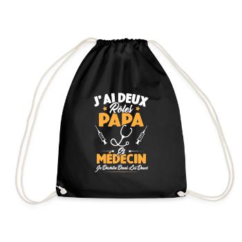 Papa Et Médecin / Cadeau Meilleur Papa Médecin - Sac de sport léger - noir - Devant