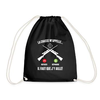 La Chasse m'appelle faut que j'y aille ! - Sac de sport léger - noir - Devant