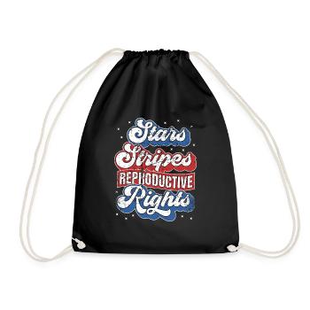 Retro Stars Stripes Reproduktive Rechte 4. von - Turnbeutel - Schwarz - Vorne