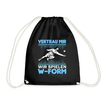 Vertrau mir wir W-Form Rückschlagspiel Faustball - Turnbeutel - Schwarz - Vorne