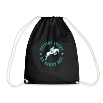 Getting Lucky Horseriding For A Derby Day - Drawstring Bag - black - Front