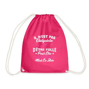 Pas obligatoire d'être folle pour être infirmièr - Sac de sport léger - fuchsia - Devant
