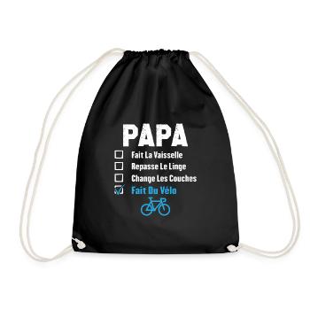Papa cycliste fête des pères cadeau drôle vélo - Sac de sport léger - noir - Devant