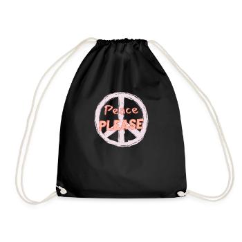 Peace Please Peace of the World No War Hippie - Drawstring Bag - black - Front