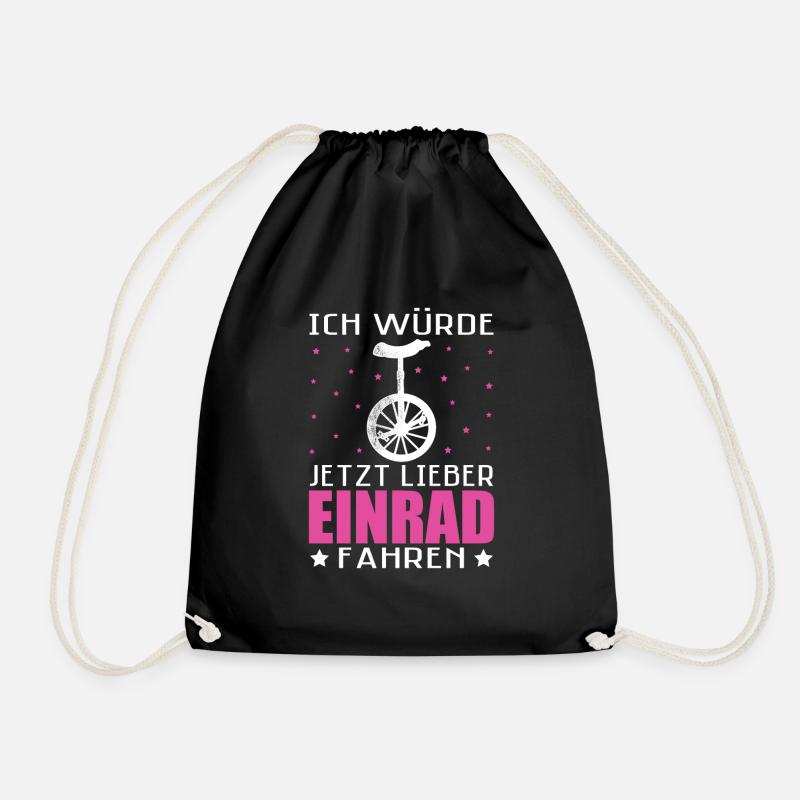 Ich würde jetzt lieber Einrad Unicycle - Turnbeutel - Schwarz