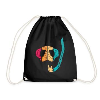 Summer paradise Funny Diving under water Geschen - Drawstring Bag - black - Front