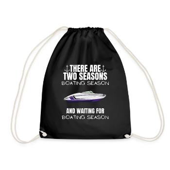 Boat Regatta . Powerboat motor yacht . Yacht Sailing - Drawstring Bag - black - Front