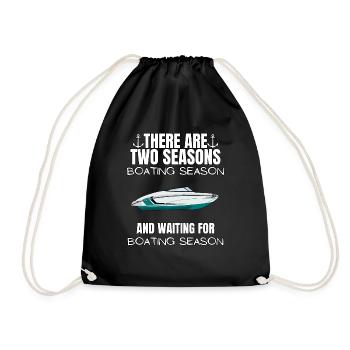 Boat Regatta . Powerboat motor yacht . Yacht Sailing - Drawstring Bag - black - Front