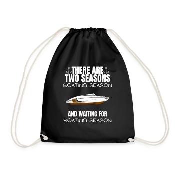 Boat Regatta . Powerboat motor yacht . Yacht Sailing - Drawstring Bag - black - Front