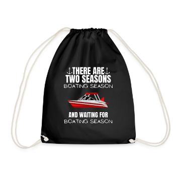 Boat Regatta . Powerboat motor yacht . Yacht Sailing - Drawstring Bag - black - Front