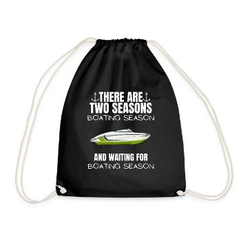 Boat Regatta . Powerboat motor yacht . Yacht Sailing - Drawstring Bag - black - Front