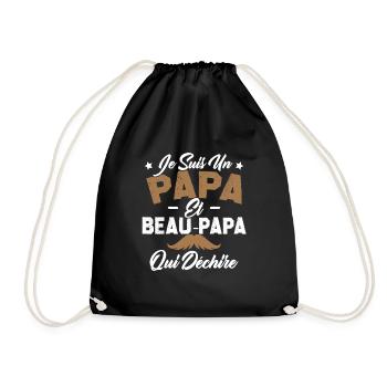 Je suis un papa et beau papa qui déchire - Sac de sport léger - noir - Devant