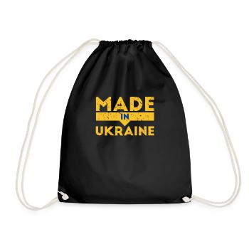 Fabriqué en Ukraine Symboles ukrainiens - Sac de sport léger - noir - Devant