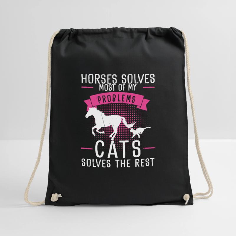 Horses Solves Most Of My Problems Cats Solves The Drawstring Bag