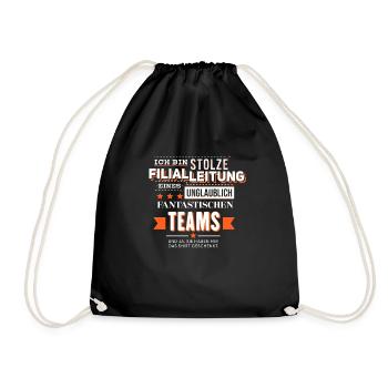 Stolze Filialleitung Supermarkt Team Geschenk - Turnbeutel - Schwarz - Vorne
