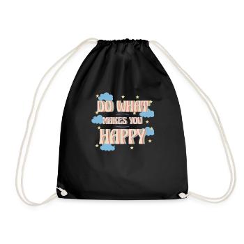 Faites ce qui vous rend heureux La vie Stars Clouds - Sac de sport léger - noir - Devant