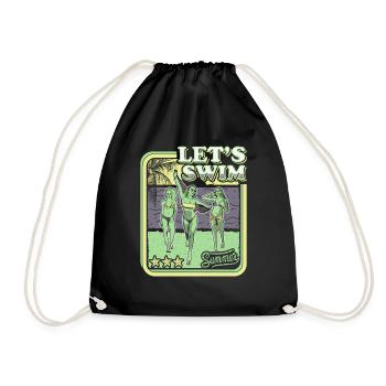 LETS SWIM - BIKINI GIRL - RETRO SUMMER HOLIDAY - Drawstring Bag - black - Front