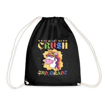 Ready Crush Crush 2nd Faste School Einhorn - Turnbeutel - Schwarz - Vorne