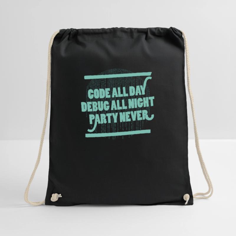 Code All Day Programmer Hacker Computer Code Drawstring Bag