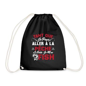 Si Je Peux Aller À La Pêche Le Reste Je M'en Fish - Sac de sport léger - noir - Devant