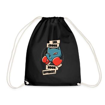 Jab Cross Hook Uppercut Cat Boxing Gloves Athlète - Sac de sport léger - noir - Devant