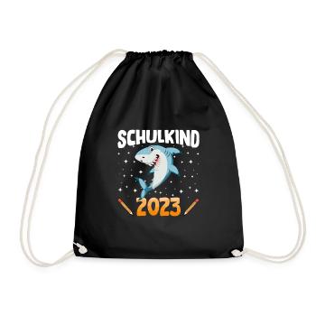 Hai Schulkind 2023 - Turnbeutel - Schwarz - Vorne