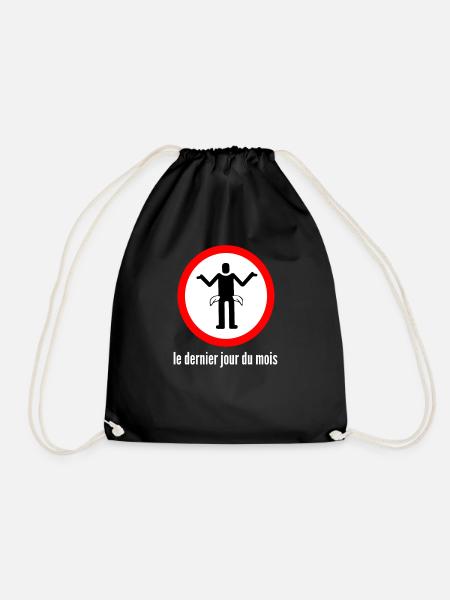 Internationales Zeichen für Monatsende Geschenk - Turnbeutel - Schwarz