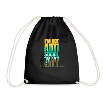 Je suis anti-stupide pas antisocial introverti - Sac de sport léger - noir - Devant