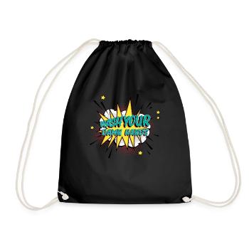 Wash your damn hands clean soap - Drawstring Bag - black - Front