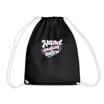 Hand wash measures clean soap health body - Drawstring Bag - black - Front
