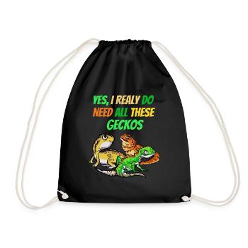J’ai besoin de tous les geckos Reptile Dragon Lover Pet - Sac de sport léger - noir - Devant
