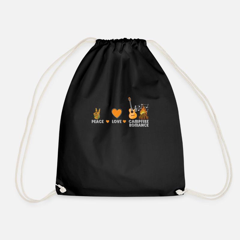 Frieden Liebe Lagerfeuer Romance Funny Lagerfeuer - Turnbeutel - Schwarz