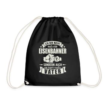 Eisenbahner Vater Papa Vatertag Schaffner - Turnbeutel - Schwarz - Vorne