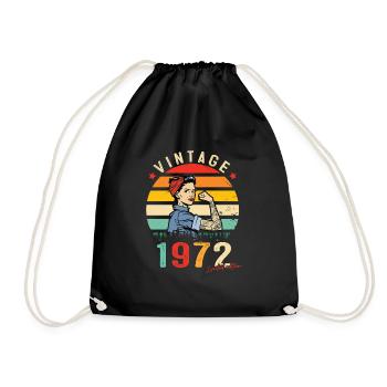 1972 Vintage Édition limitée Cadeau Femmes - Sac de sport léger - noir - Devant
