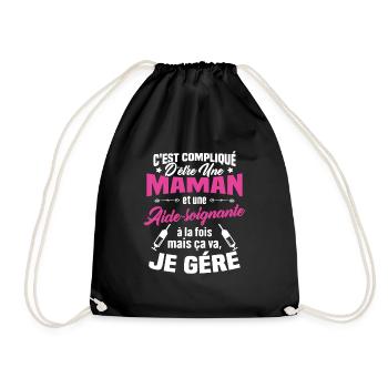 Compliqué d'être une maman et une Aide-soignante - Sac de sport léger - noir - Devant