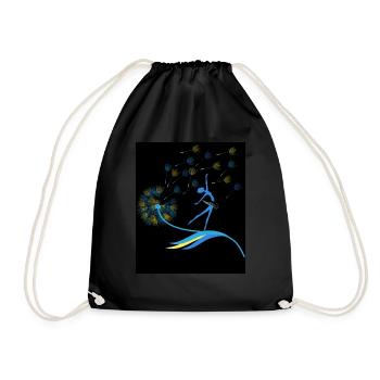 Pissenlit Fille Ukraine Liberté Drapeau ukrainien - Sac de sport léger - noir - Devant