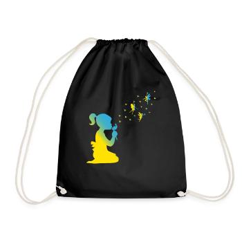 Pissenlit Fille Ukraine Liberté Drapeau ukrainien - Sac de sport léger - noir - Devant