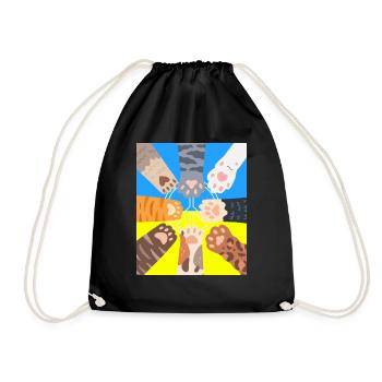 Signe de paix Cat Paws Drapeau ukrainien - Sac de sport léger - noir - Devant