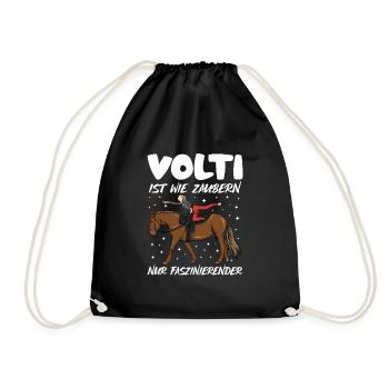 Voltigieren Volti Voltigier Pferde Pferdemädchen - Turnbeutel - Schwarz - Vorne