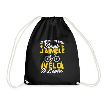 Je Suis Un Mec Simple J'aime Le Vélo Et L'apéro - Sac de sport léger - noir - Devant