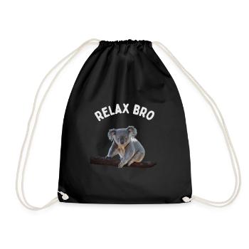 Koala. Relax Bro - Turnbeutel - Schwarz - Vorne
