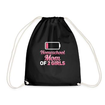 Homeschool Mama von 2 Mädchen Funny Homeschool Mom - Turnbeutel - Schwarz - Vorne