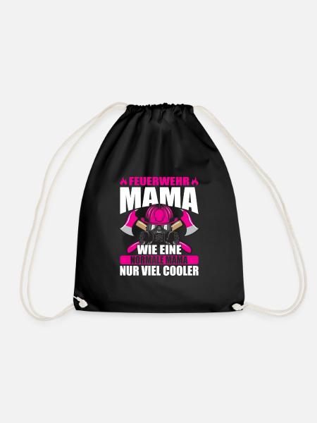 Feuerwehrfrau Feuerwehr Feuerwehrmann Mama - Turnbeutel - Schwarz