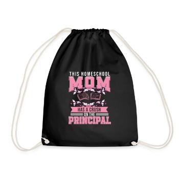 Crush On The Principal Funny Homeschool Mom - Drawstring Bag - black - Front