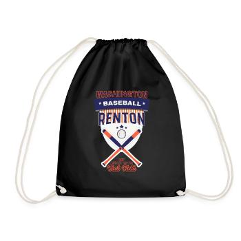 Renton Baseball My heart is on this field - Drawstring Bag - black - Front