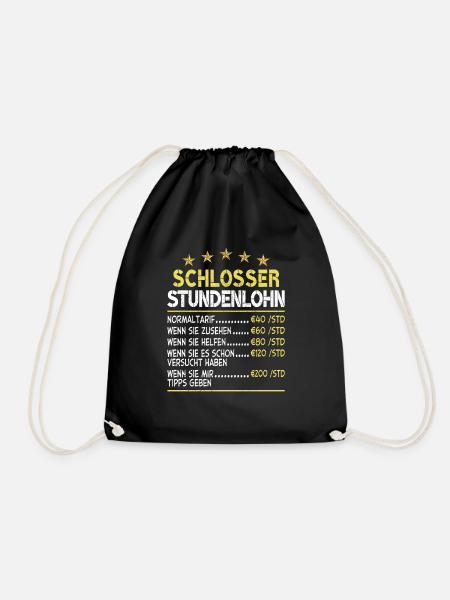 Schlosser Stundensatz Stundenlohn - Turnbeutel - Schwarz